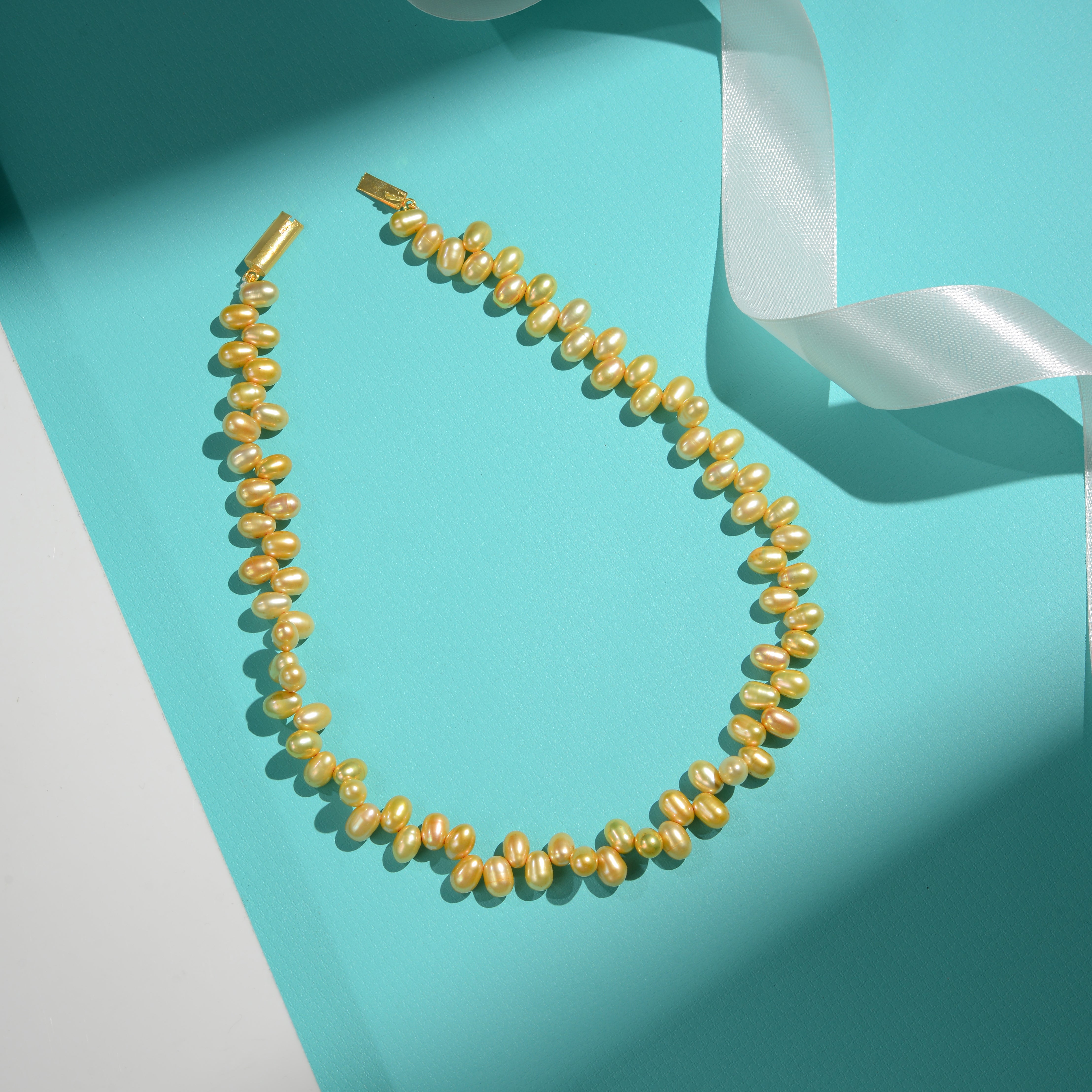 Golden Freshwater Rice Pearl String