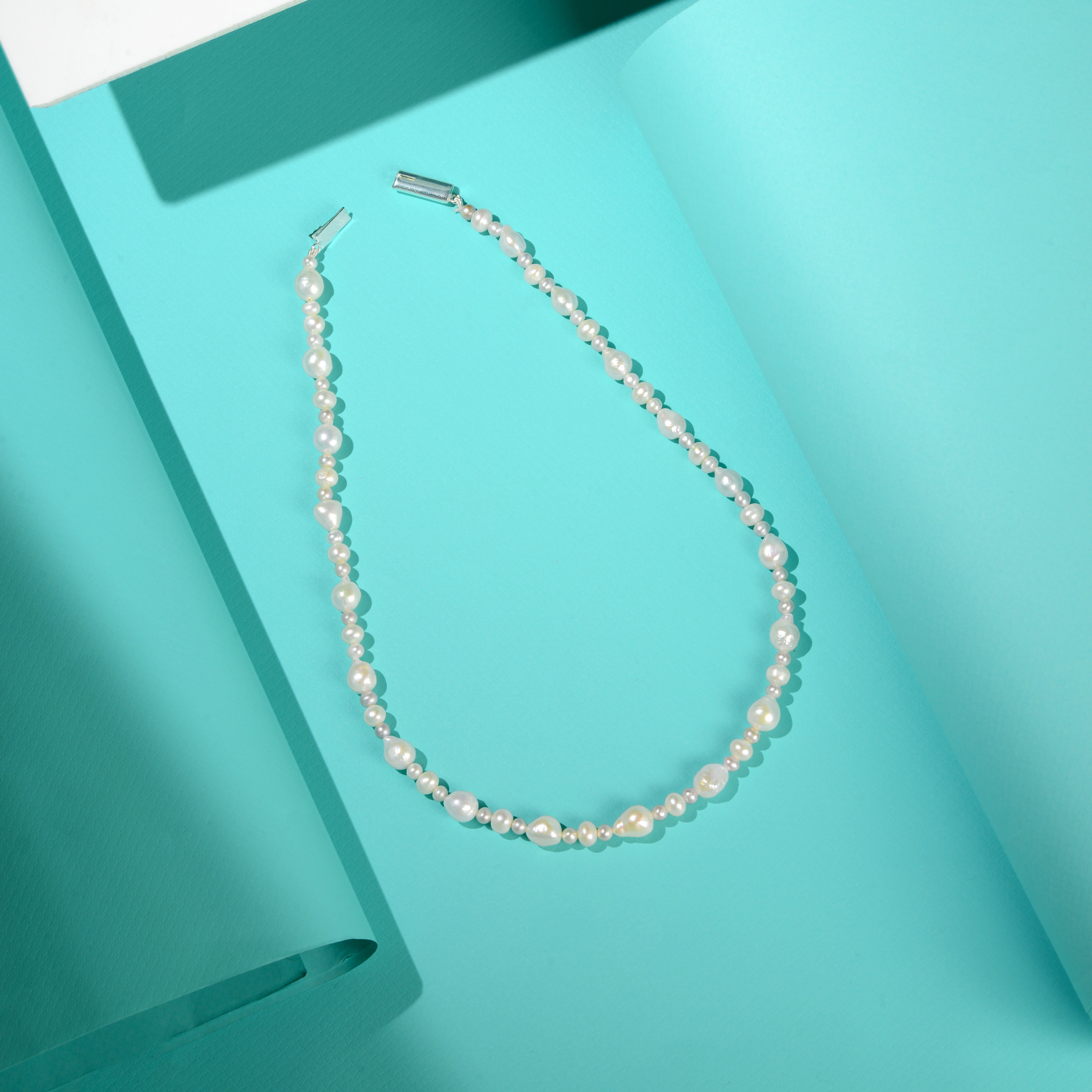 Classic White Pearl Necklace with Silver-Tone Clasp