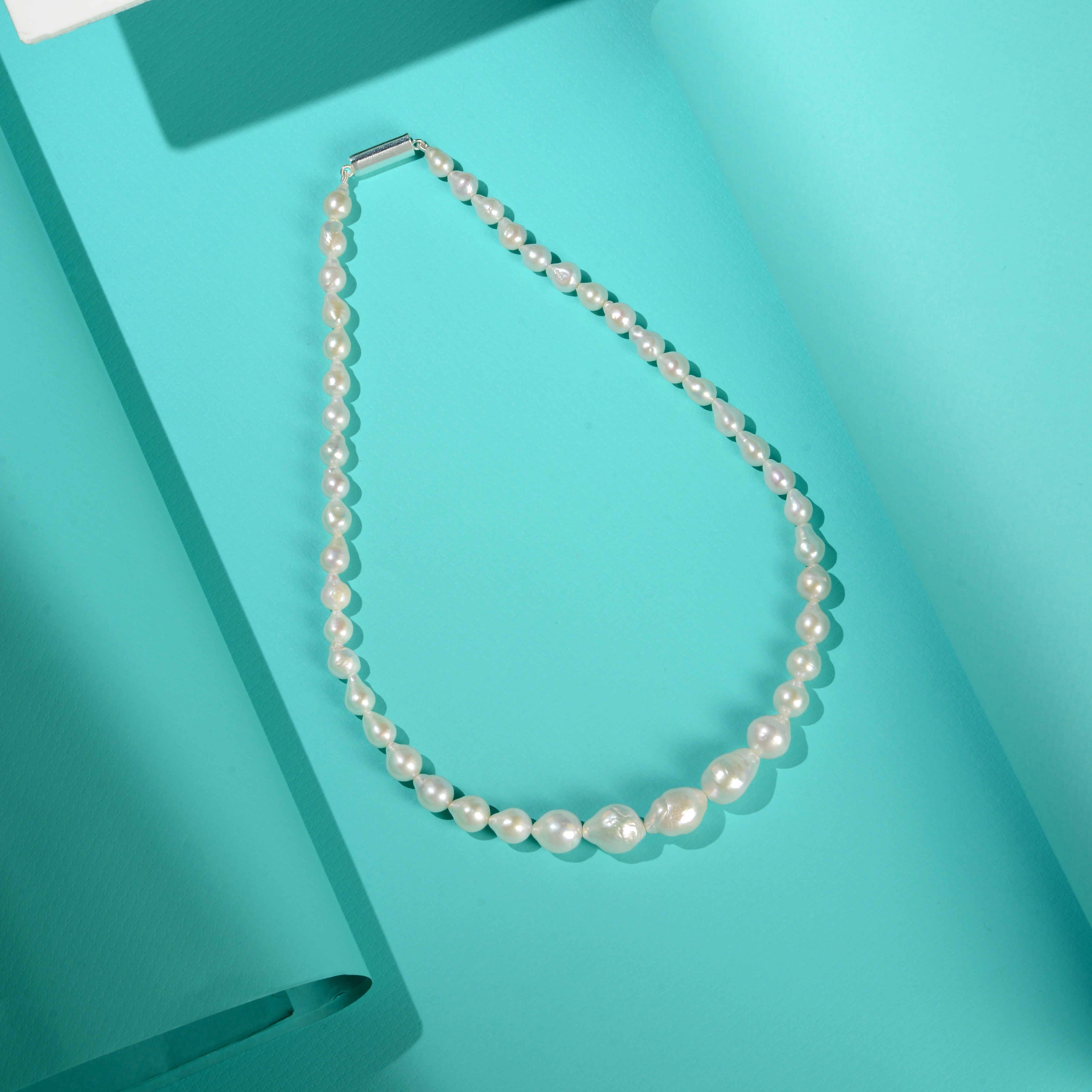 Natural Luster Graduated Pearl Necklace