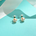 Peach Freshwater Pearl Stud Earrings