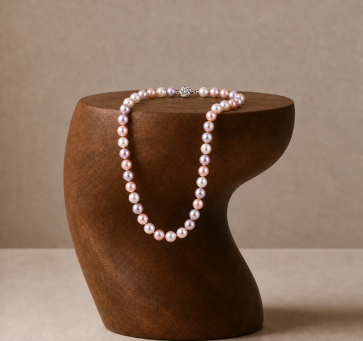 Single-Line Multicolor Freshwater Rice Pearl Necklace