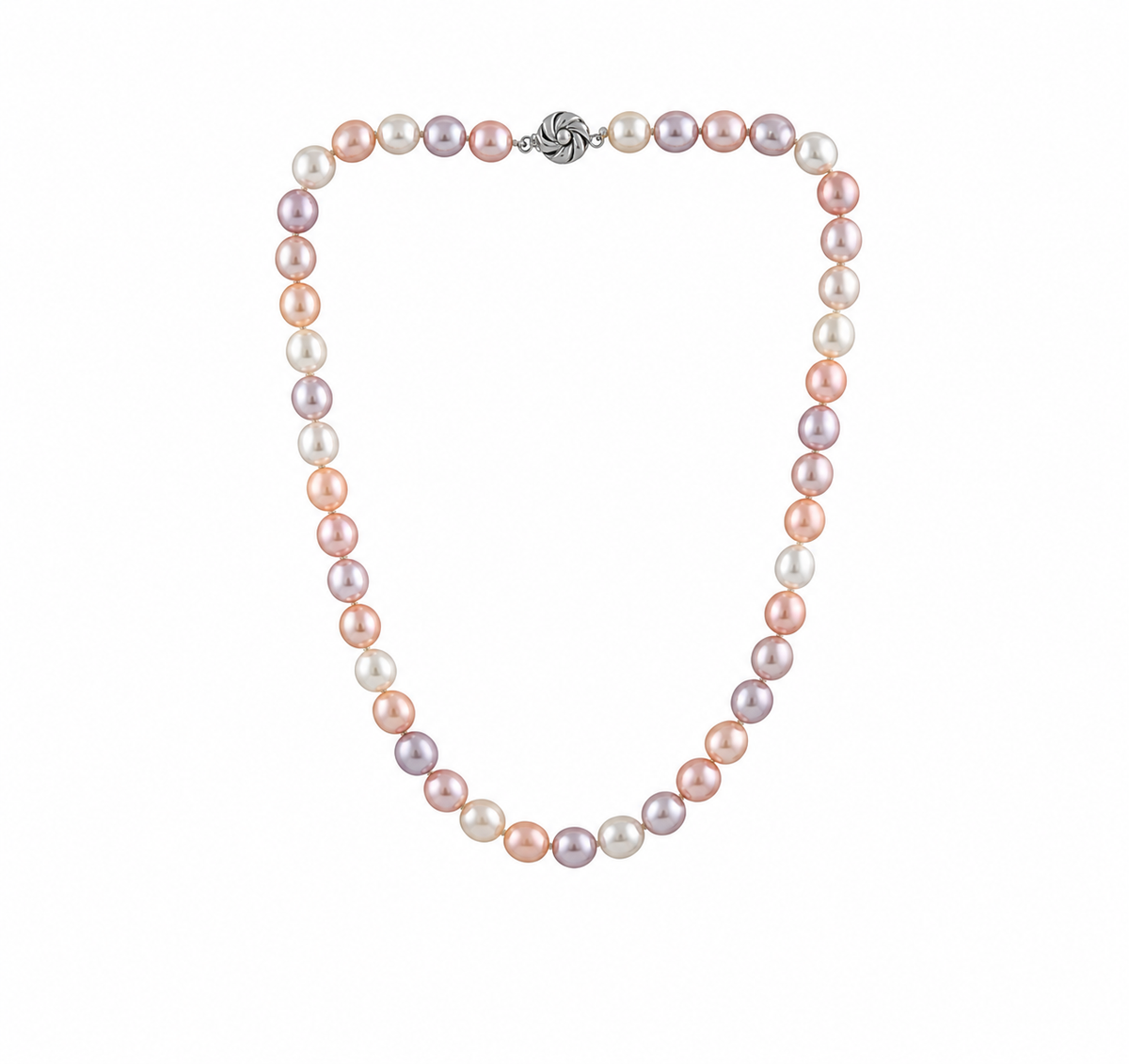 Single-Line Multicolor Freshwater Rice Pearl Necklace