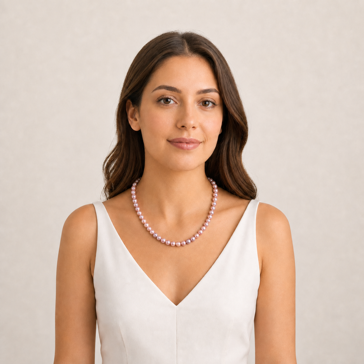 Rosé Luminé Pearl Necklace (Pink Freshwater Pearl String)