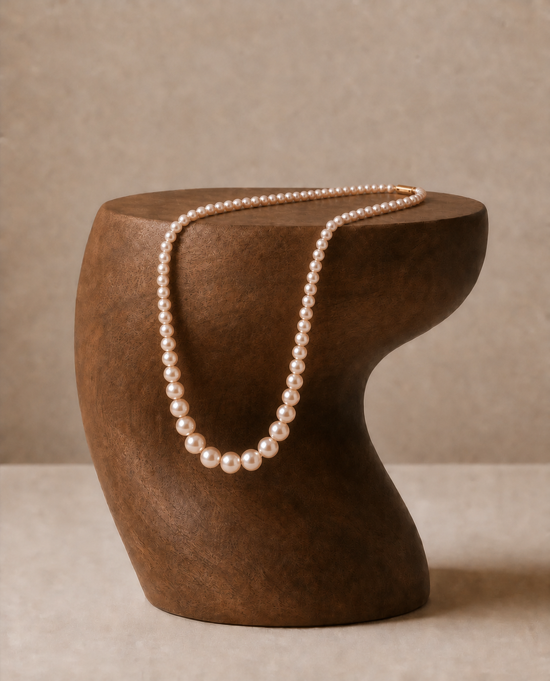 Graduated Peach Freshwater Pearl Necklace
