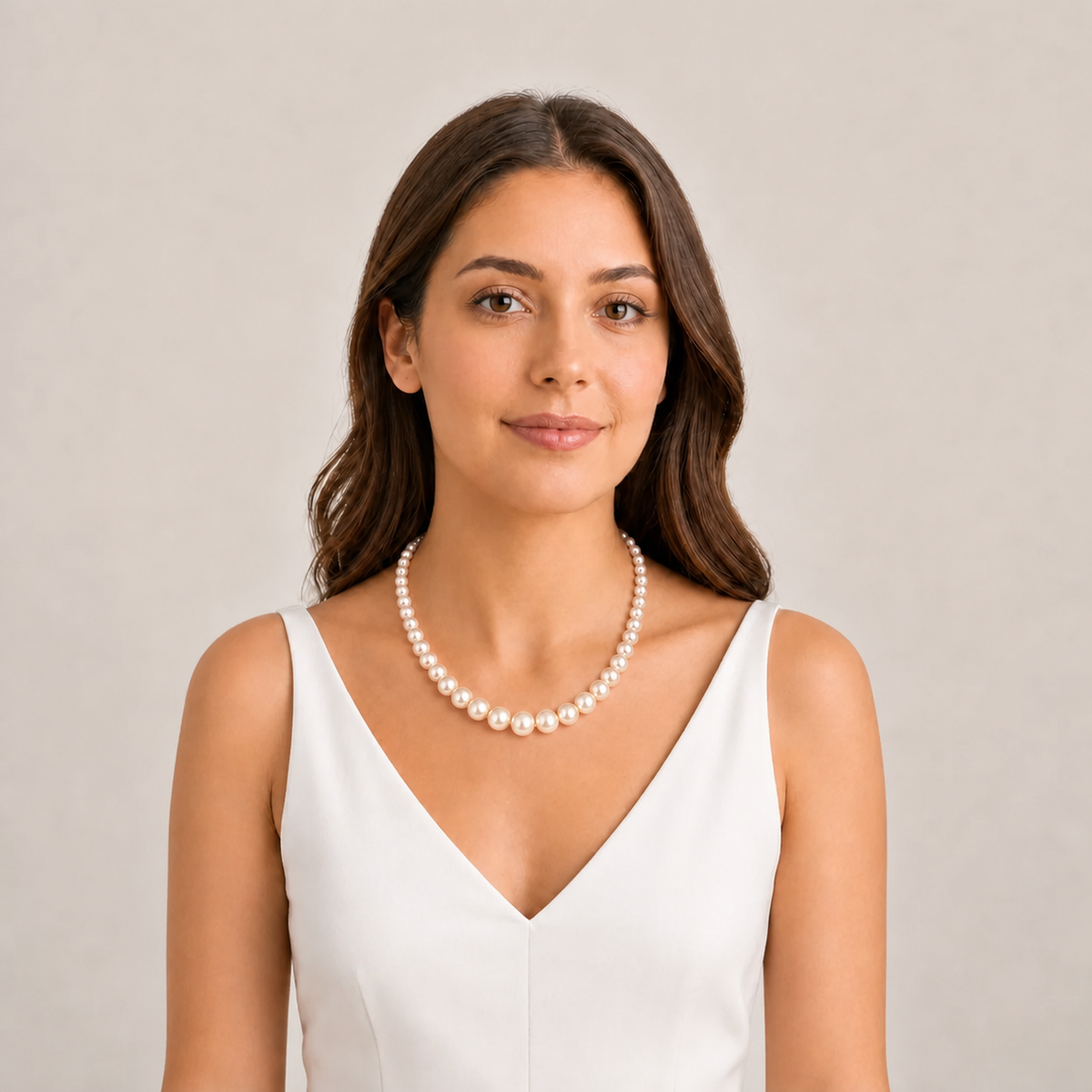 Graduated Peach Freshwater Pearl Necklace