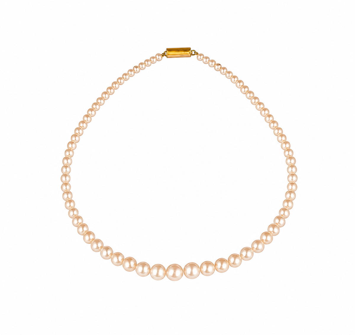 Graduated Peach Freshwater Pearl Necklace
