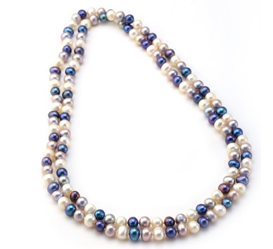 2-Line Multicolor Freshwater Seed Pearl Necklace