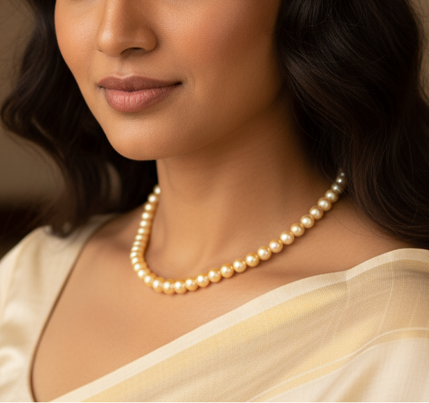 Gold South sea Pearl pearl necklace