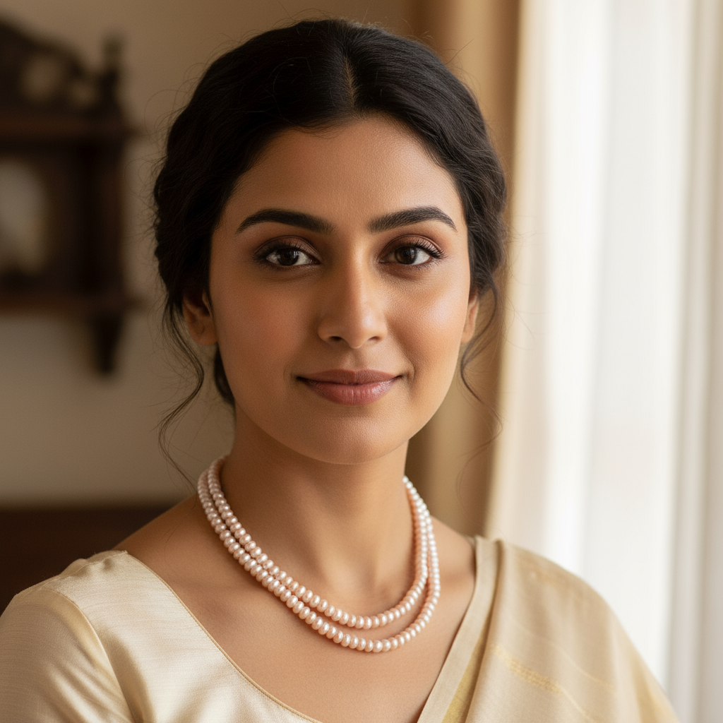 Short Pearl Button Necklace