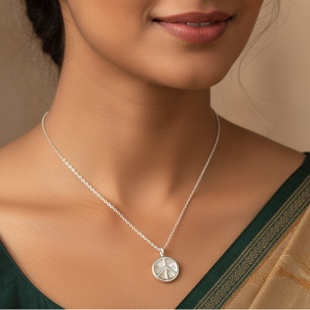 Peace Pendant on a Delicate Chain