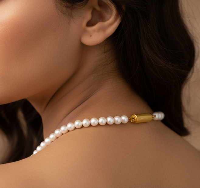 white pearls necklace