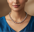 Grey natural pearls necklace