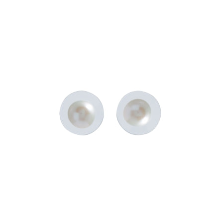 Fresh Water Button White  Color Pearl Earrings - Krishna Jewellers Pearls and Gems