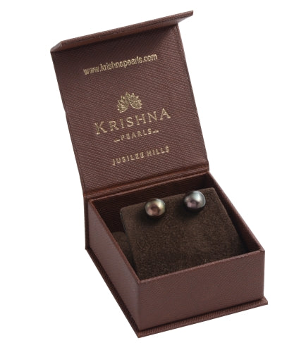 Elegant Brown Radiator Freshwater Pearl Earrings – Warm-Toned Natural Beauty