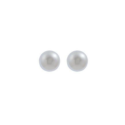 Classic White Button Freshwater Pearl Stud Earrings