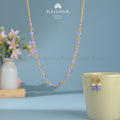 Gold 22k Tanzanite Stones Chain and Earrings Set