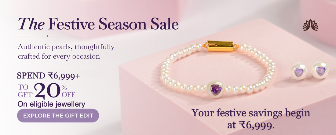 Utsav offer: save 20% on eligible jewellery worth ₹6,999 or more. Choose one piece or mix your favourites.