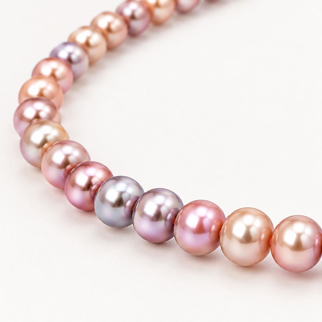 Rosé Luminé Pearl Necklace (Pink Freshwater Pearl String)