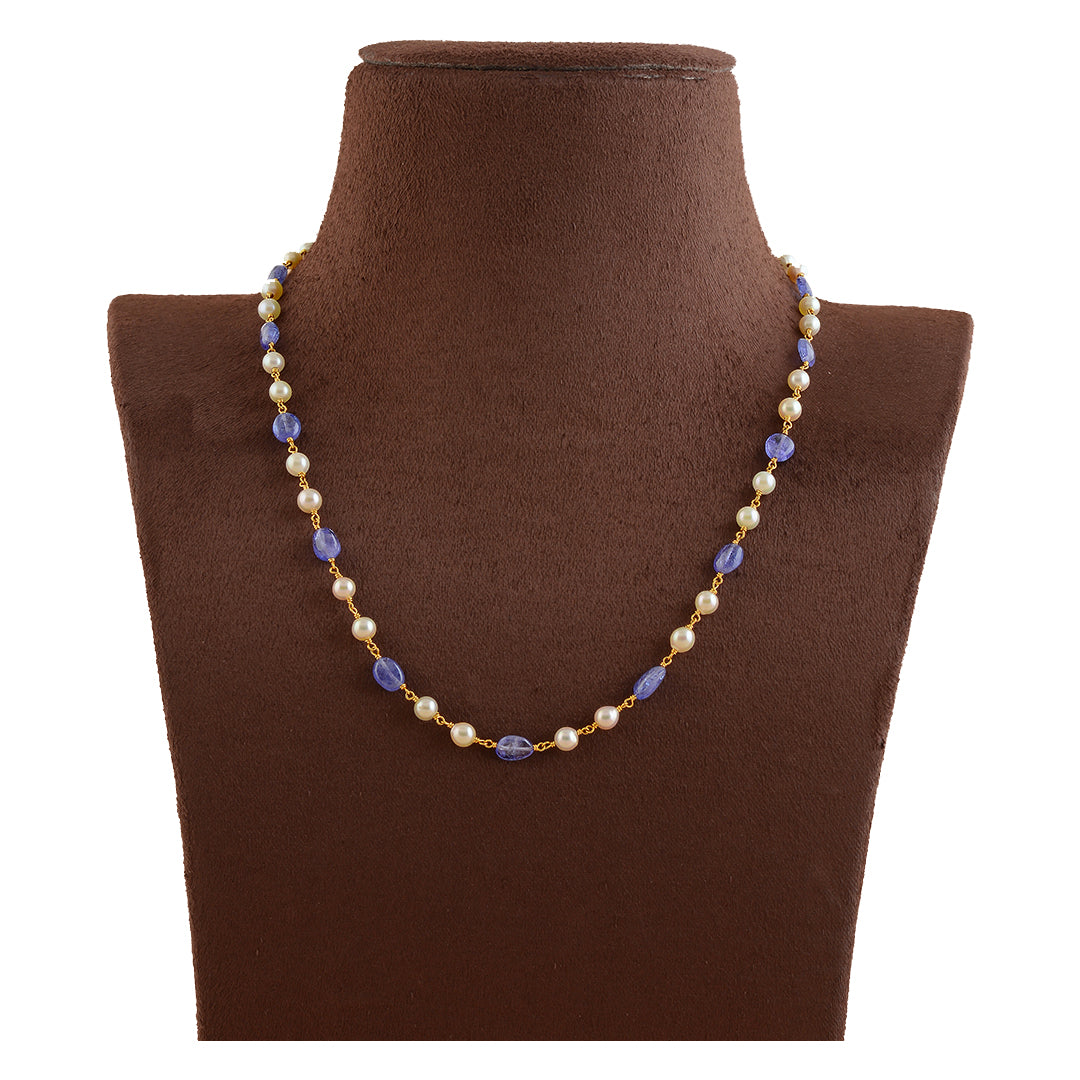 Single Line Pearl and Beads Chain - Krishna Jewellers Pearls and Gems