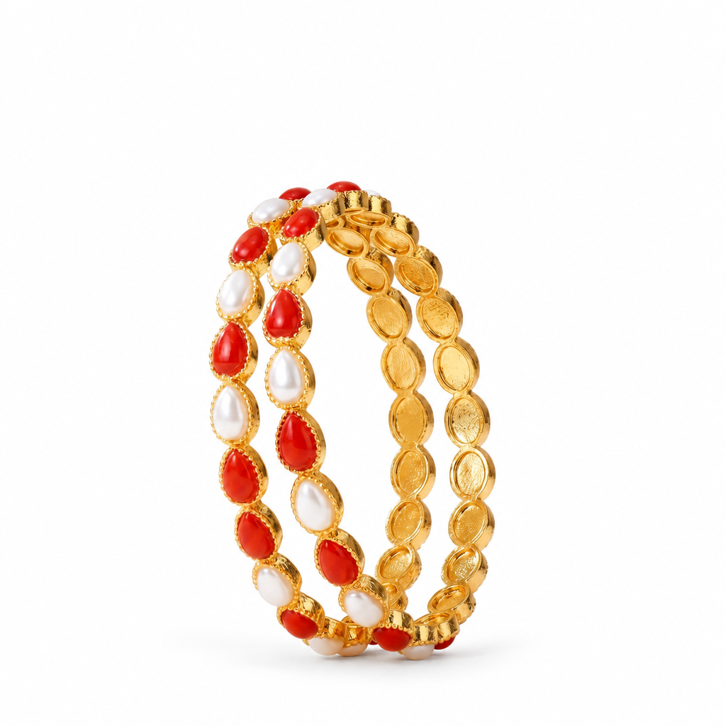 Pear coral bangle
