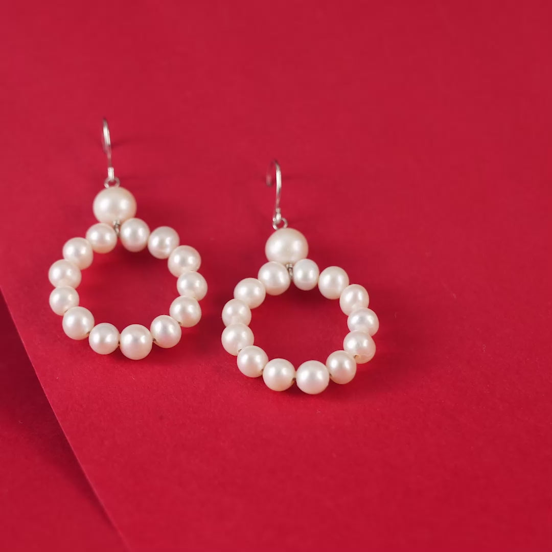 Pearl Hoop Drop (Pearl Drop Earrings)