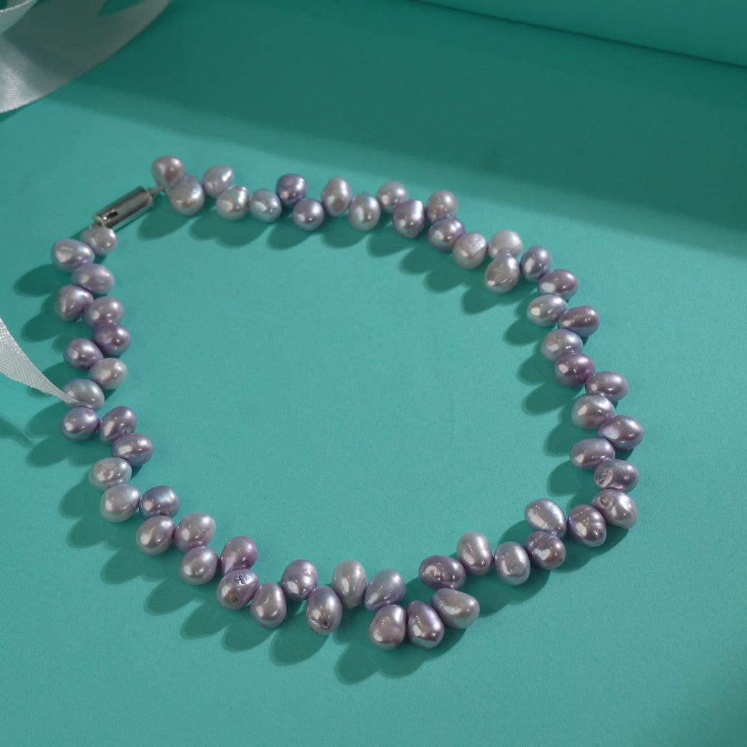 Grey Freshwater Rice Pearl String