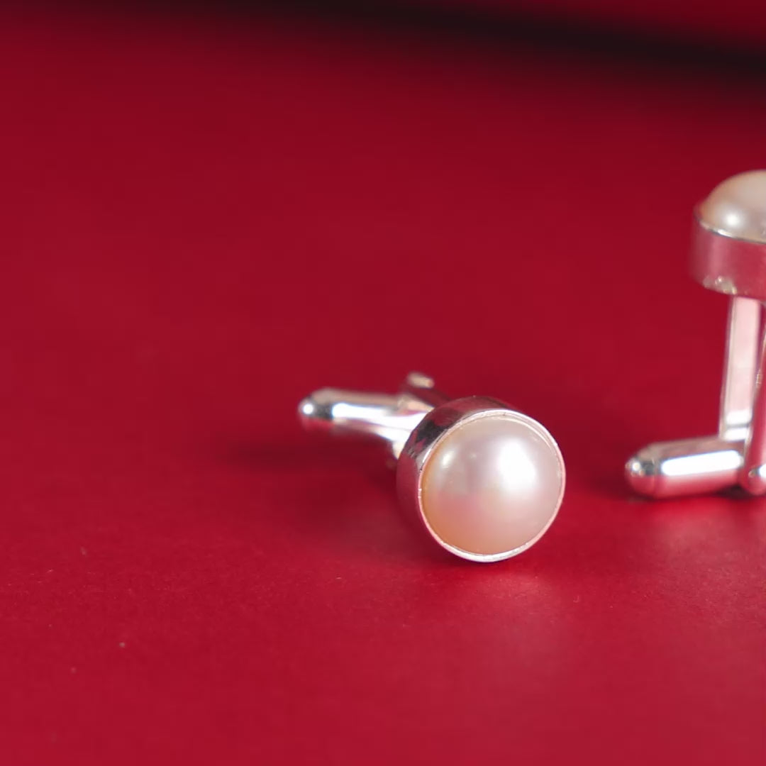 Pearl Round cufflinks (Pearl Cufflinks)