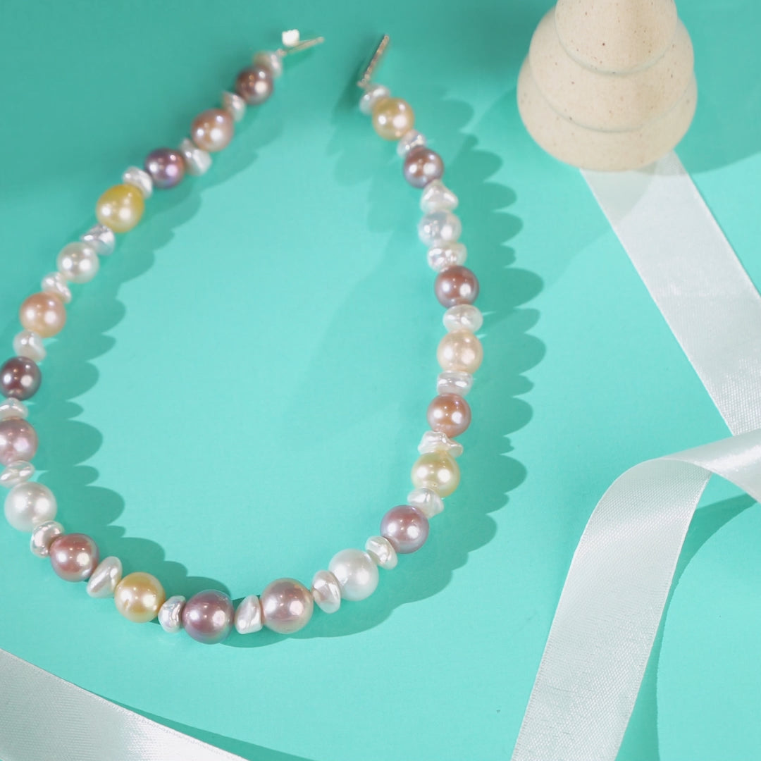 Multicoloured Baroque Pearl Necklace