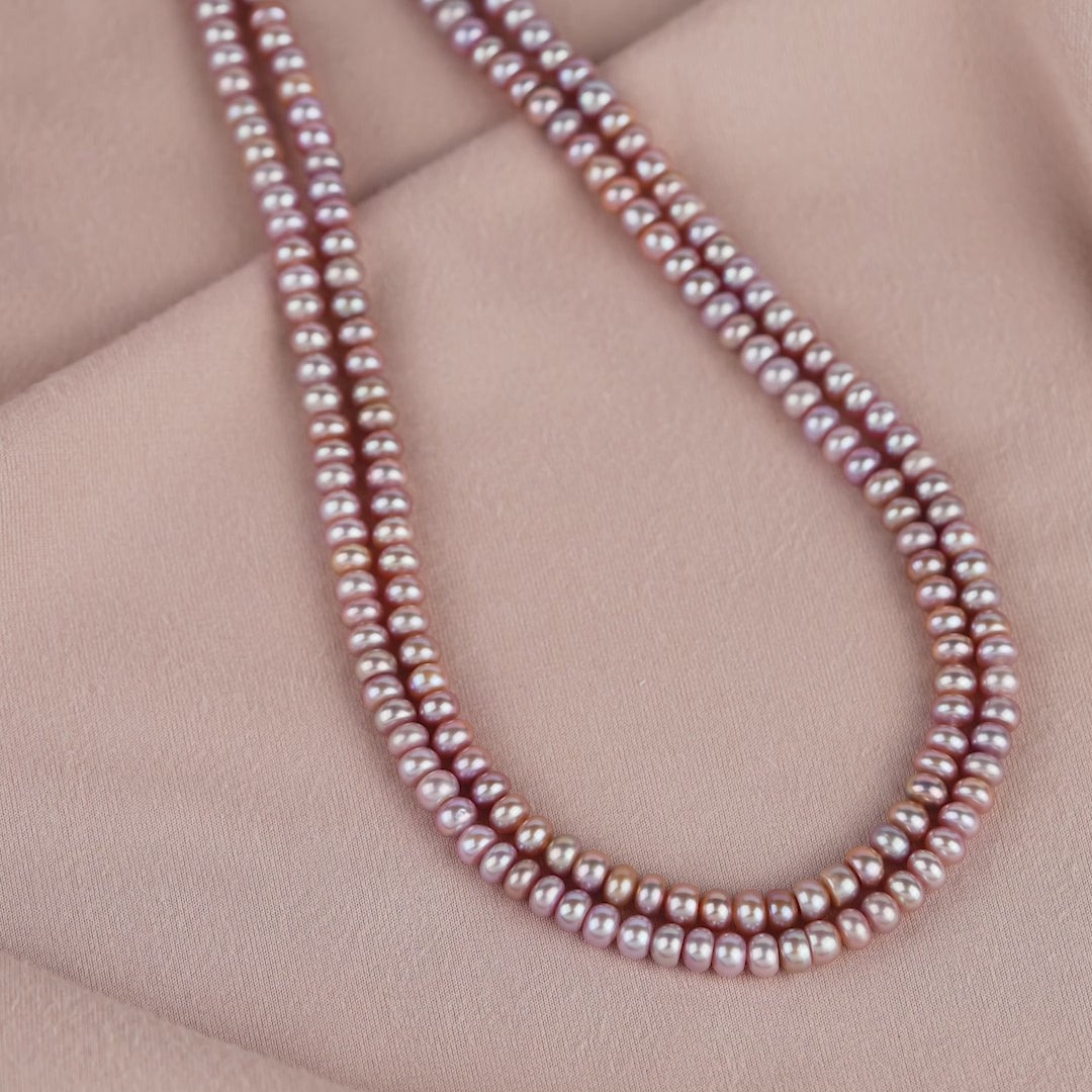 Short Pearl Button Necklace