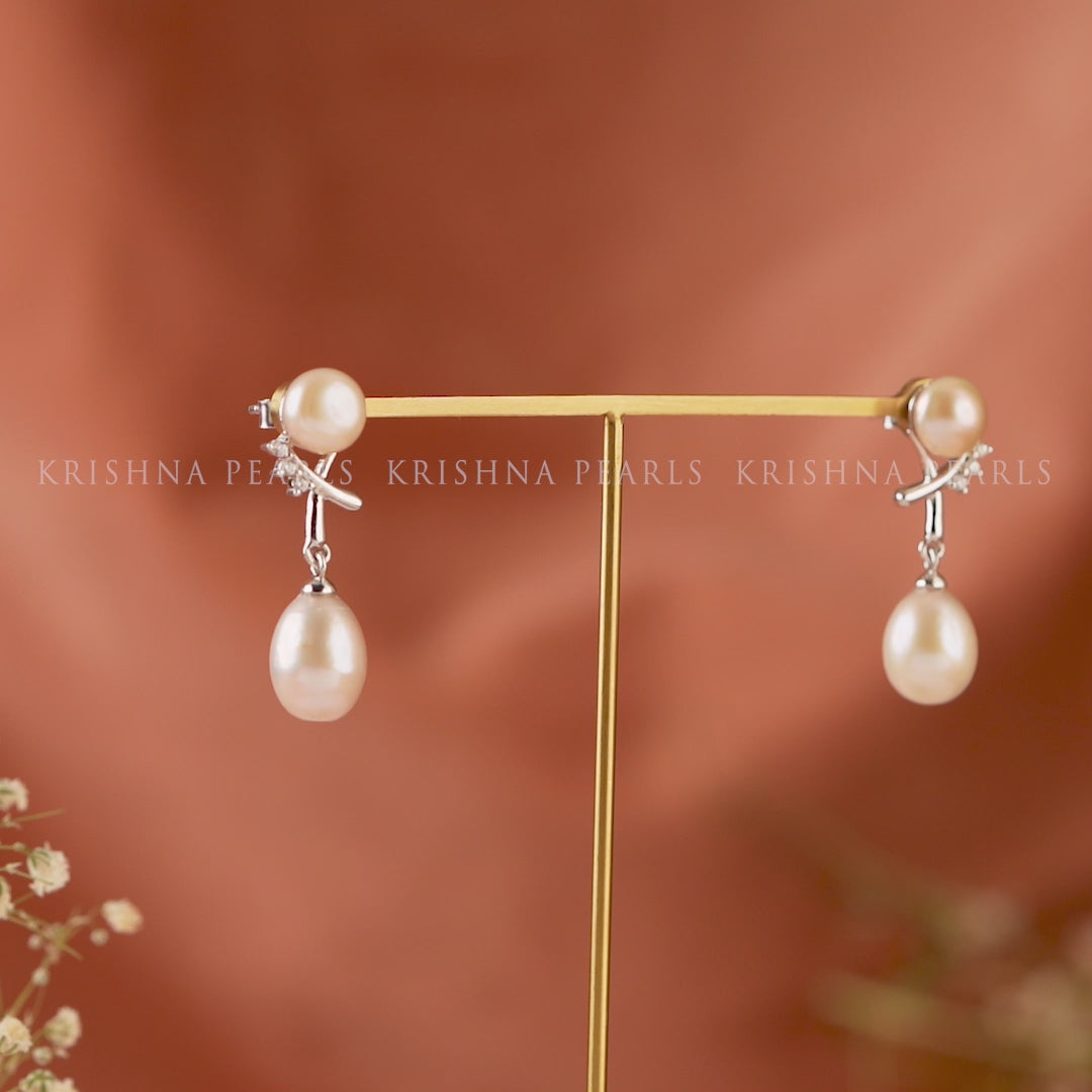 Timeless Elegance: Sterling Silver Pearl Drop Earrings