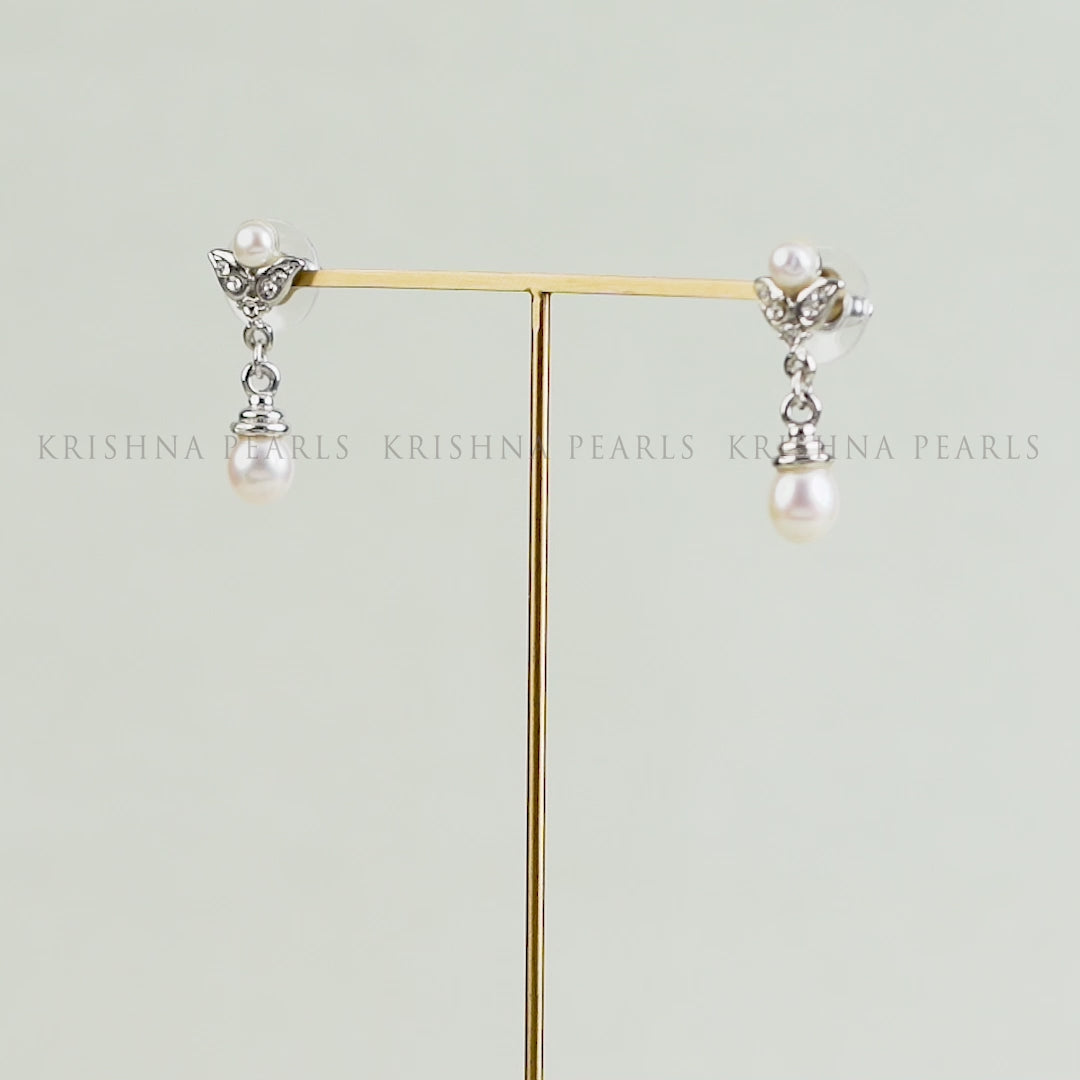Elegant White Freshwater Pearl Earrings