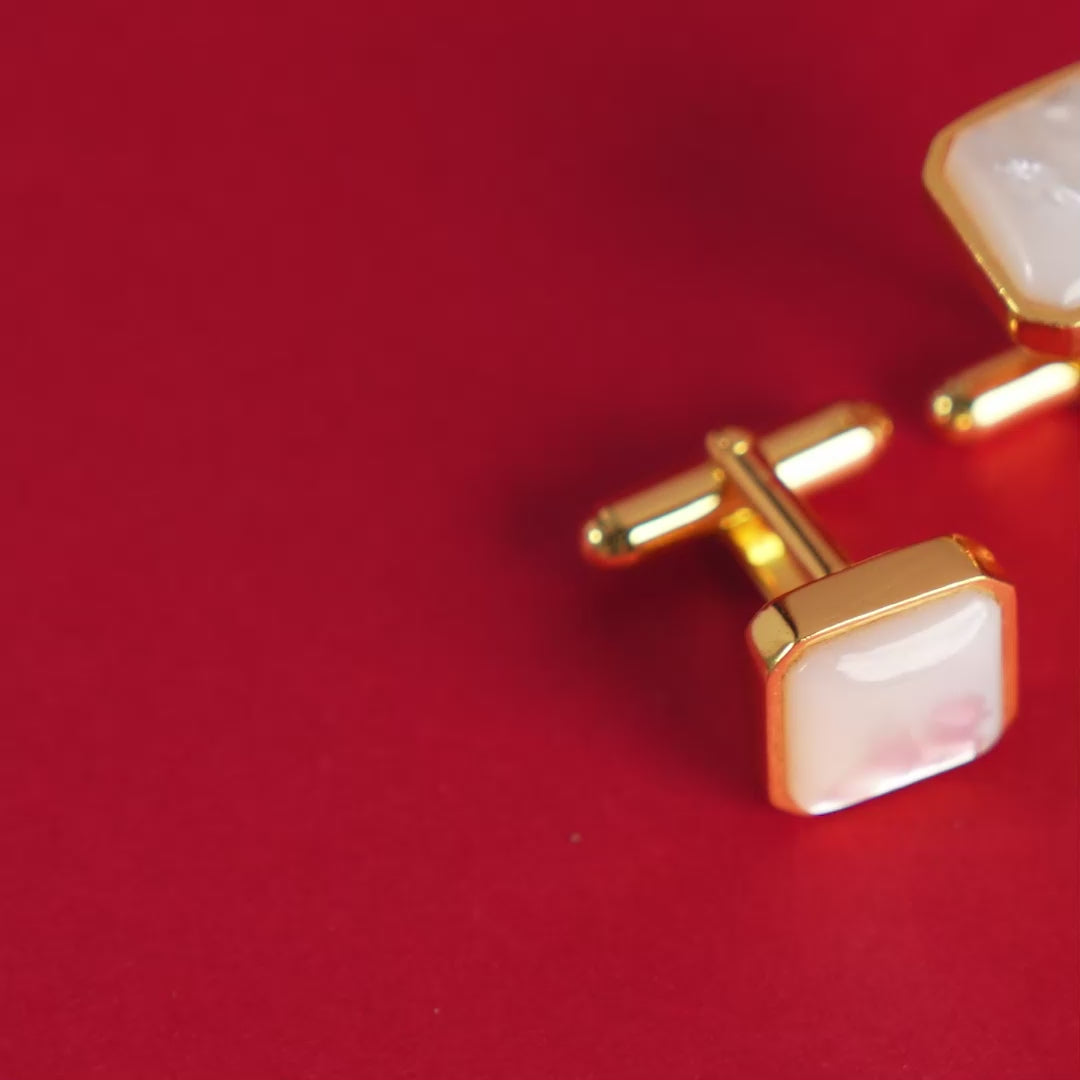 Square Pearl Cufflinks (pearl cufflink)