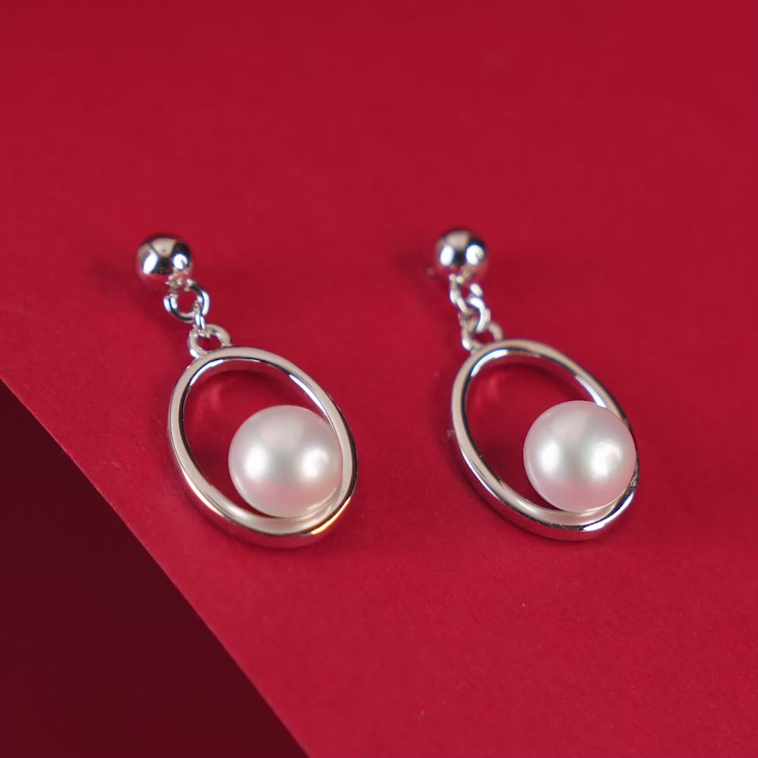 Pearl Enclave Drops ( Pearl Drop Earrings )