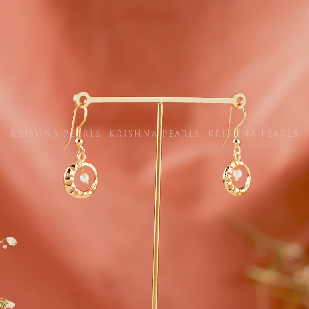 Sparkling Regal Pearl Drop Earrings