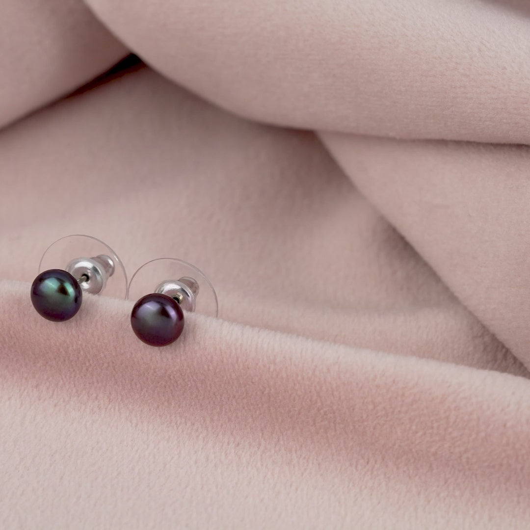 Fresh Water Button Pearl Alloy Earrings