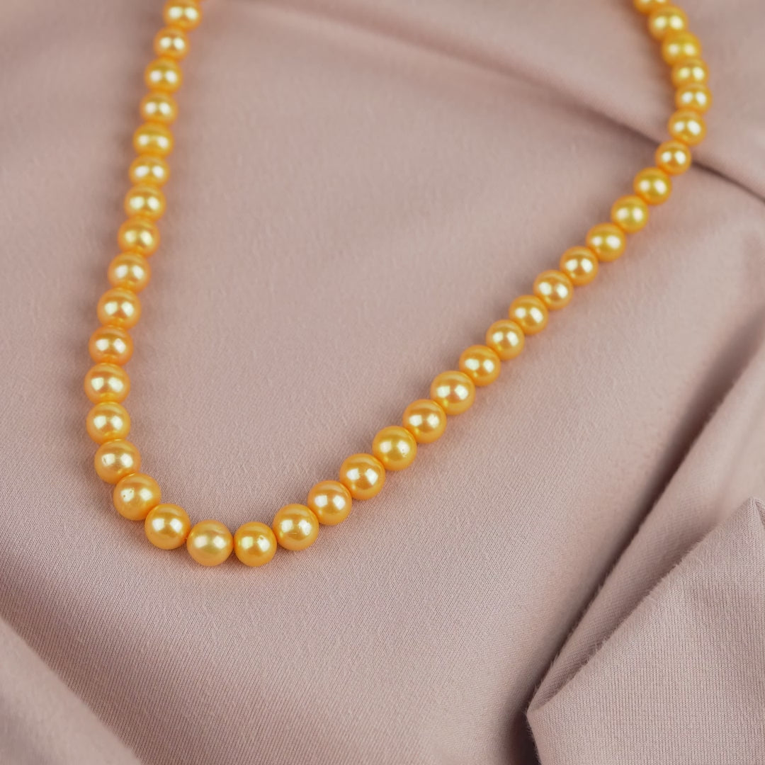 Luminous Yellow Pearls Necklace