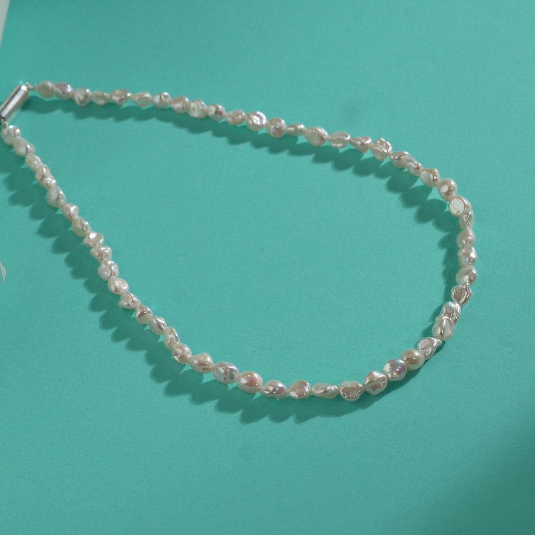 Classic White Baroque Pearl Necklace