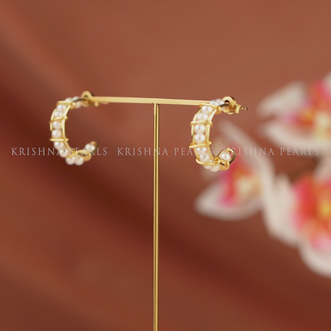 Freshwater Cultured Pearl Hoop Earrings