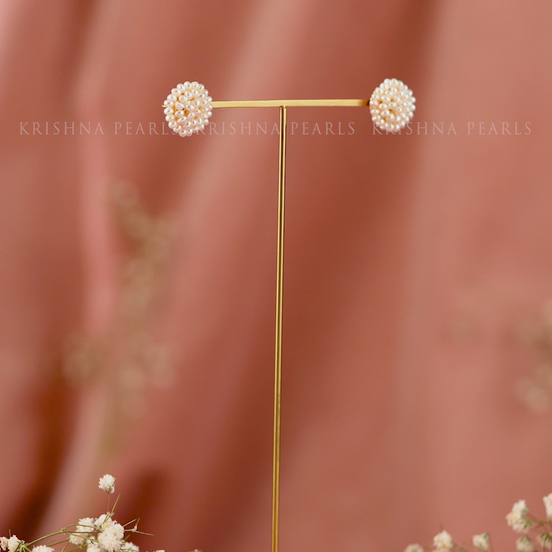 Handcrafted Intricacies Pearl Studs Earrings