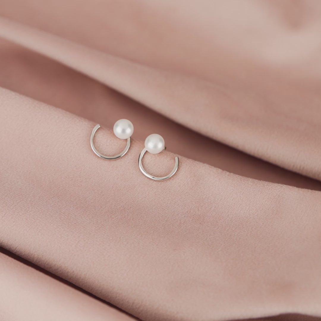 Graceful Pearl Stud Earrings