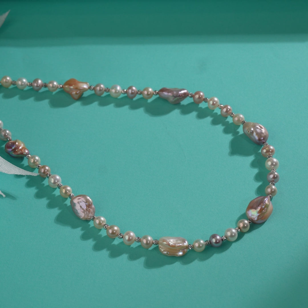 Natural Freshwater Baroque Pearl Necklace