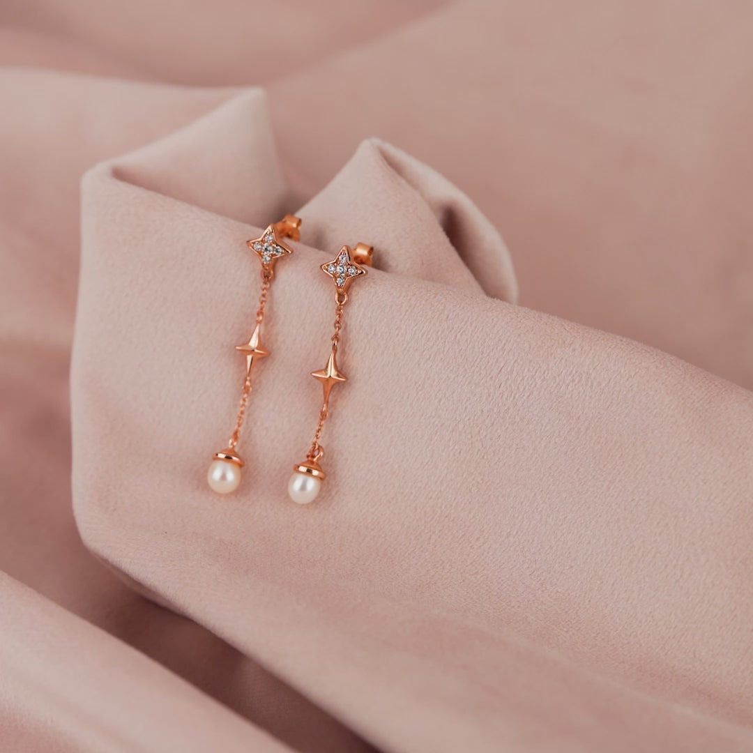 Starling  Hanging Pearl Drop Earrings