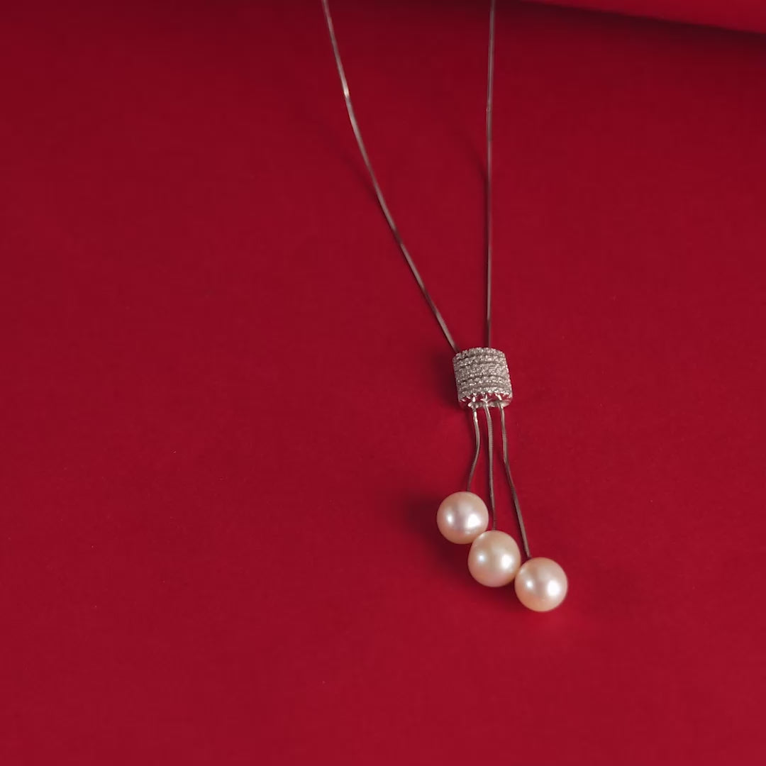 Pearl Cascade Slide Necklace