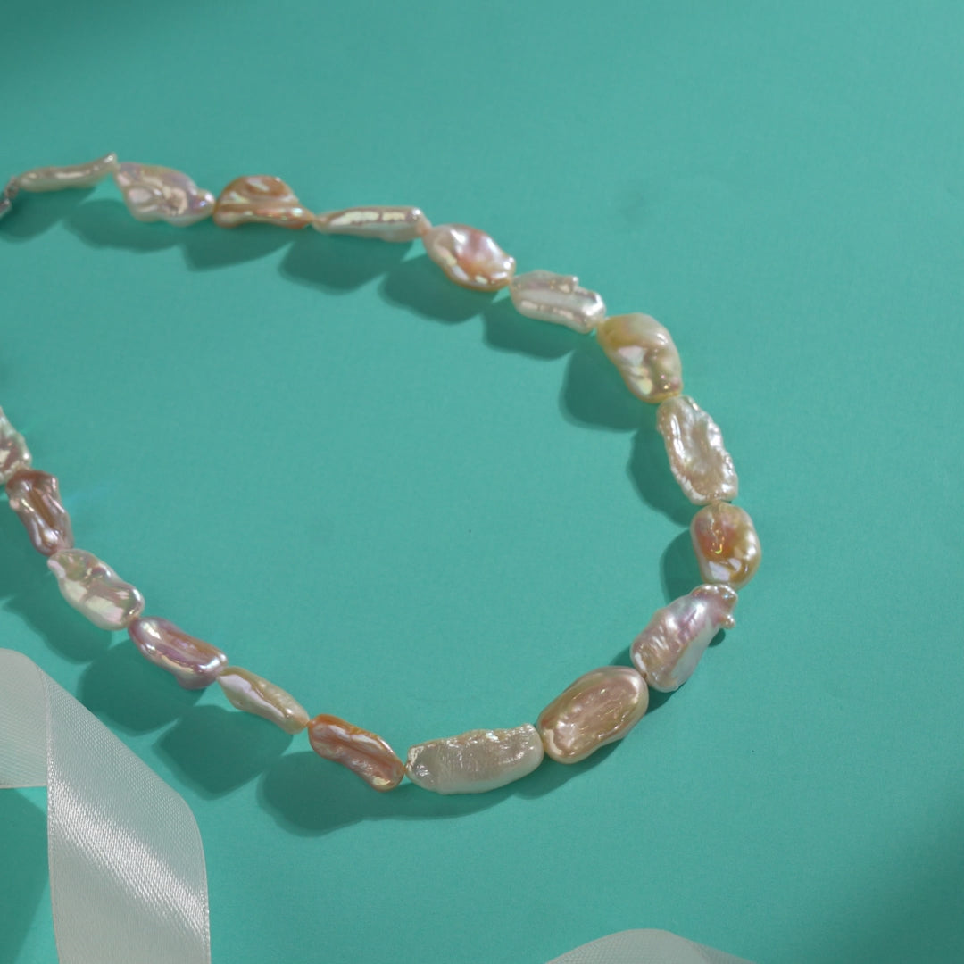 Multi-Colored Baroque Pearl Necklace