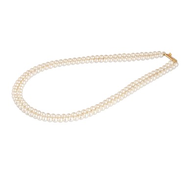 Heritage Duo Pearl Necklace (Two-Row Freshwater Round Pearl Necklace)