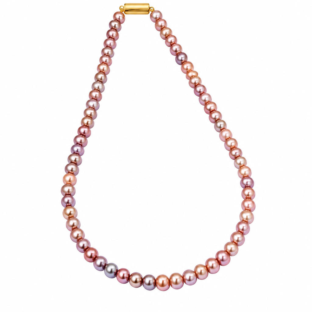 Rosé Luminé Pearl Necklace (Pink Freshwater Pearl String)